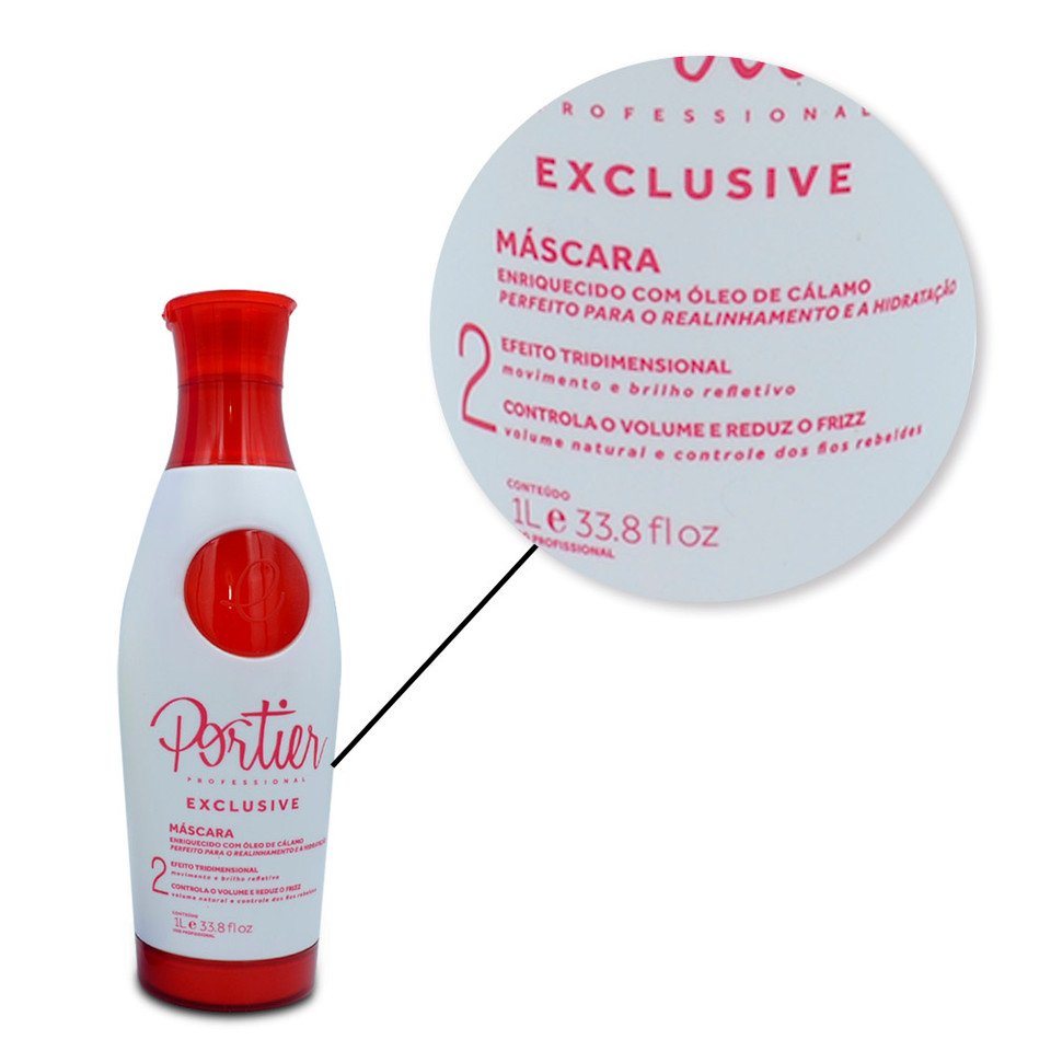 Kit Portier Exclusive Progressive Controla Volume Reduz Frizz 2x1000ml