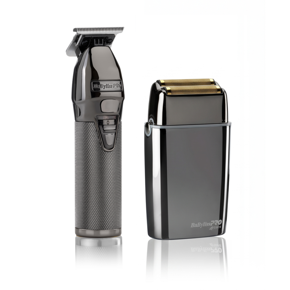 BaBylissPRO 4Artists SkeletonFX Trimmer + FoilFX02 Rasierer (GunSteel)