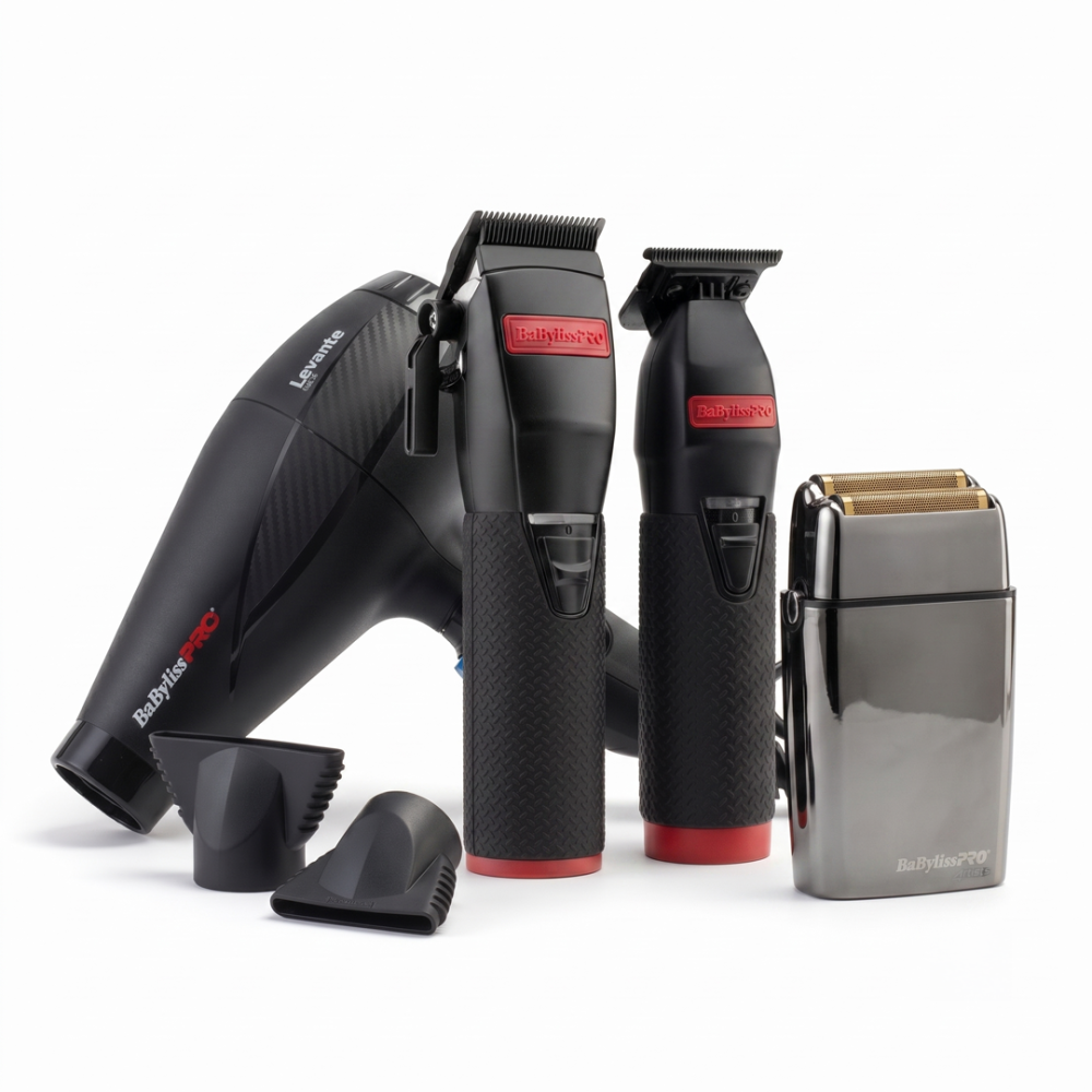 BaBylissPRO Boost+ Schwarz Barber Station - Haarschneider, Trimmer, Rasierer & Haartrockner