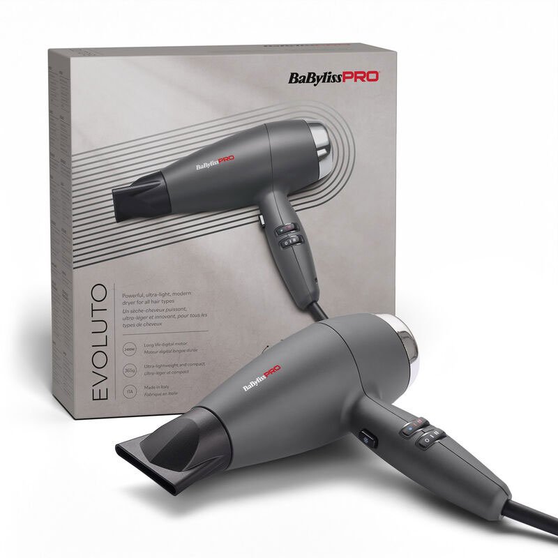 BaBylissPRO Evoluto Föhn 2400W BAB6985E - Diffuser + 2 Blaasmonden, Made in Italy