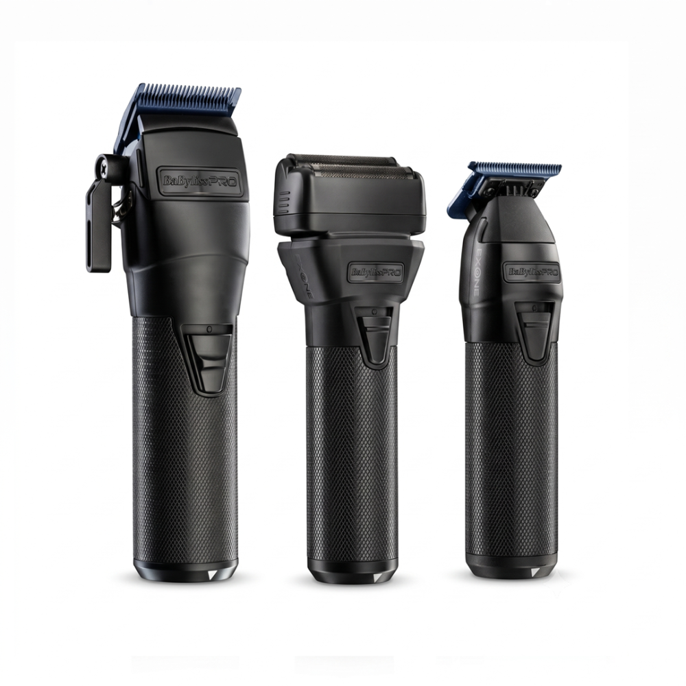 BaBylissPRO FXONE All-Metal Black Trio Kit - Clipper, Skeleton Trimmer & Shaver