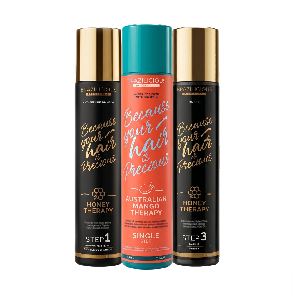 Brazilicious Coffret Lissage Honey et Australian Mango Therapy - 3x1000ml