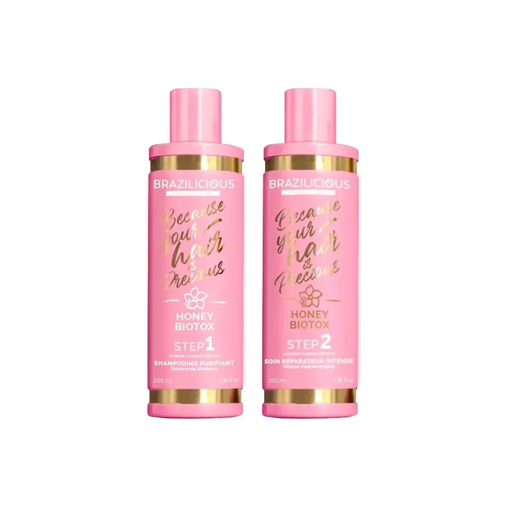 Brazilicious Honey & Jasmine Flower Keratin Treatment Kit 2x100ml