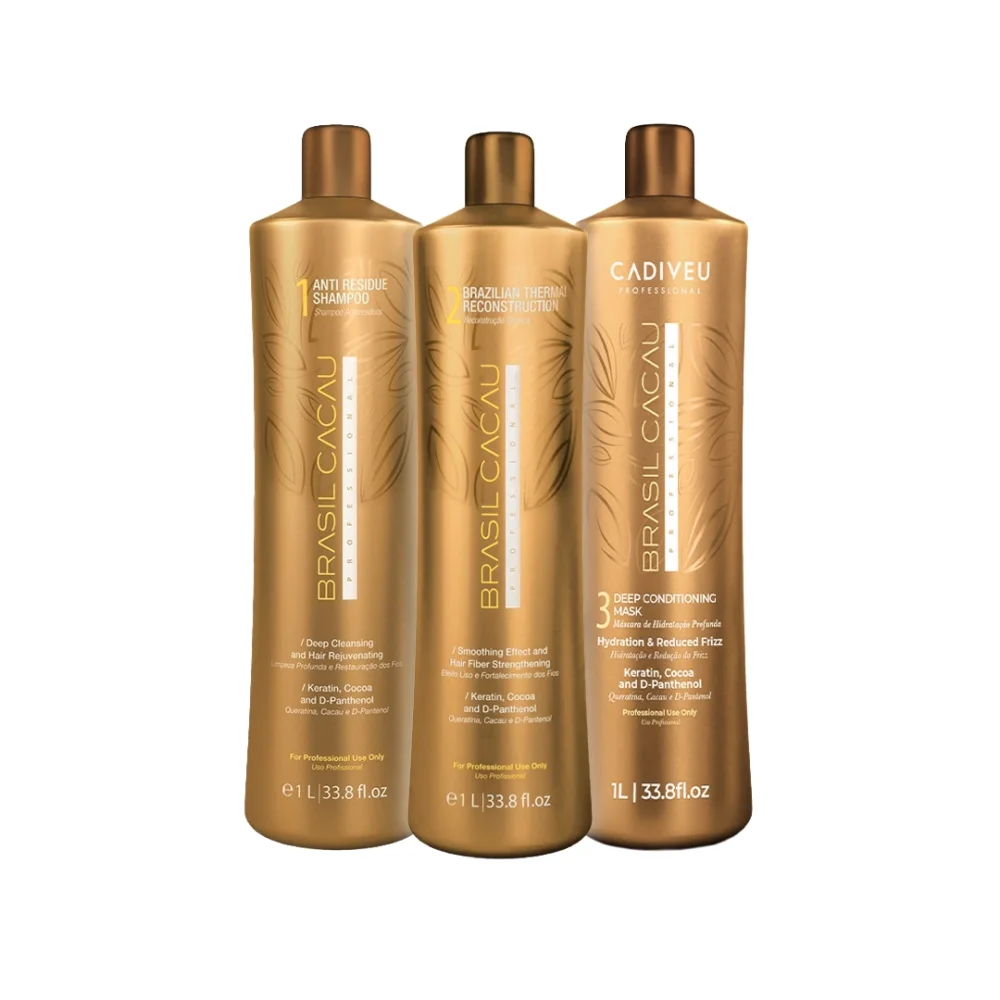 Cadiveu Brasil Cacau Thermal Reconstruction Keratin Behandlung Kit 3x1000ml