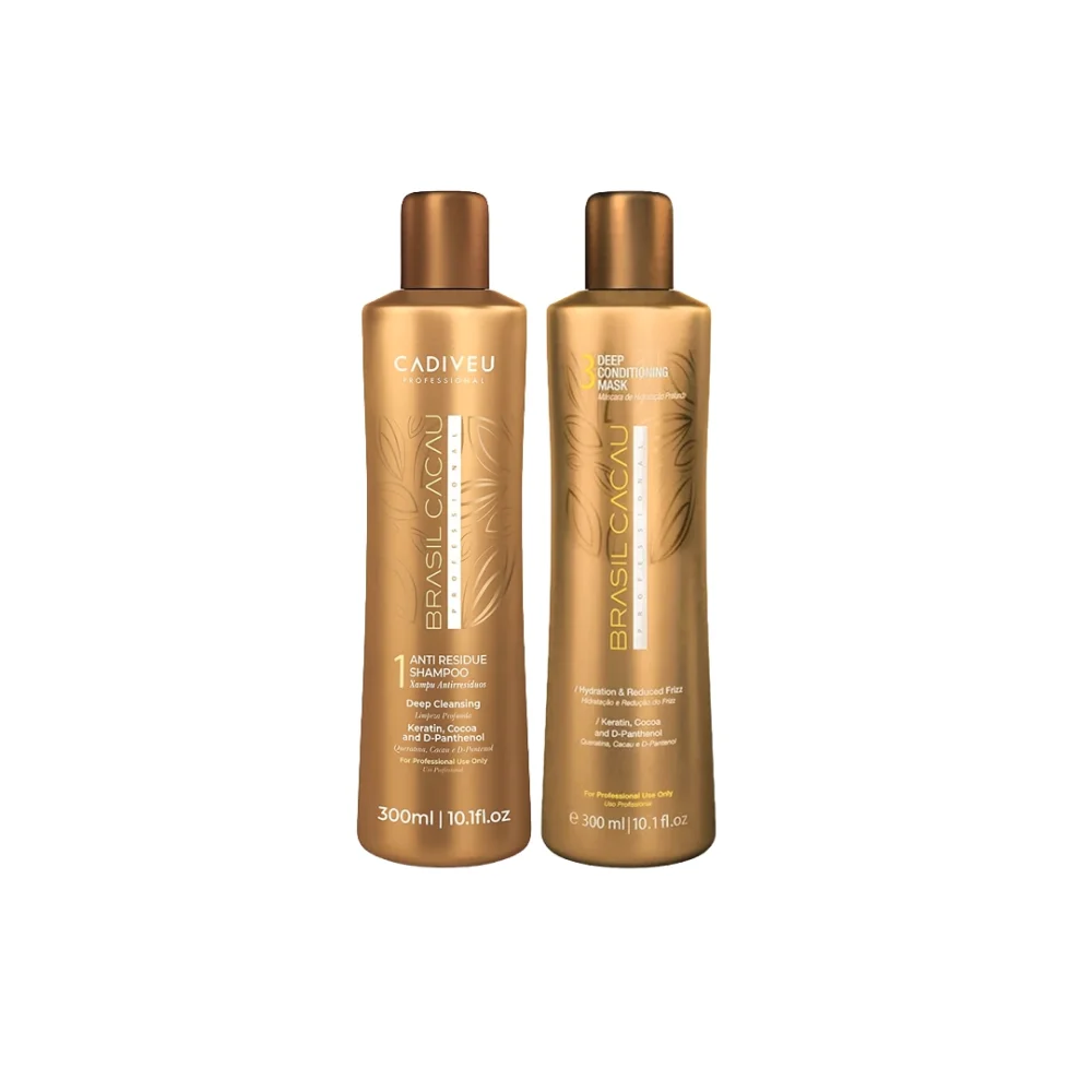 Stap 1 Shampoo & Stap 3 Masker 2x300ml - Cadiveu Brasil Cacau