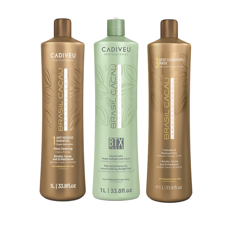 Cadiveu Brasil Cacau BTX Vegan Gladmakende Kit - 3x1000ml