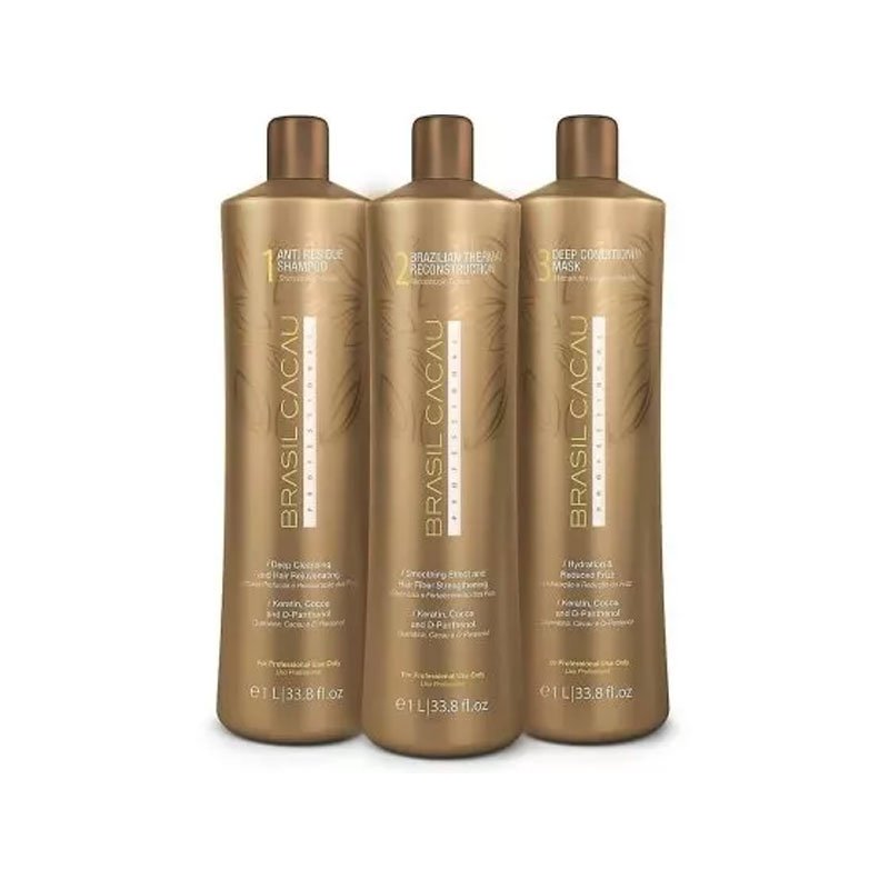 Cadiveu Brasil Cacau Thermal Reconstruction Keratine Behandeling Kit 3x1000ml