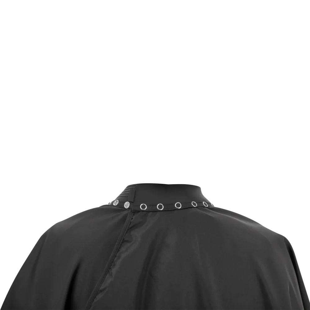 Gamma+ Zwarte Barber Cape met Siliconen Kraag