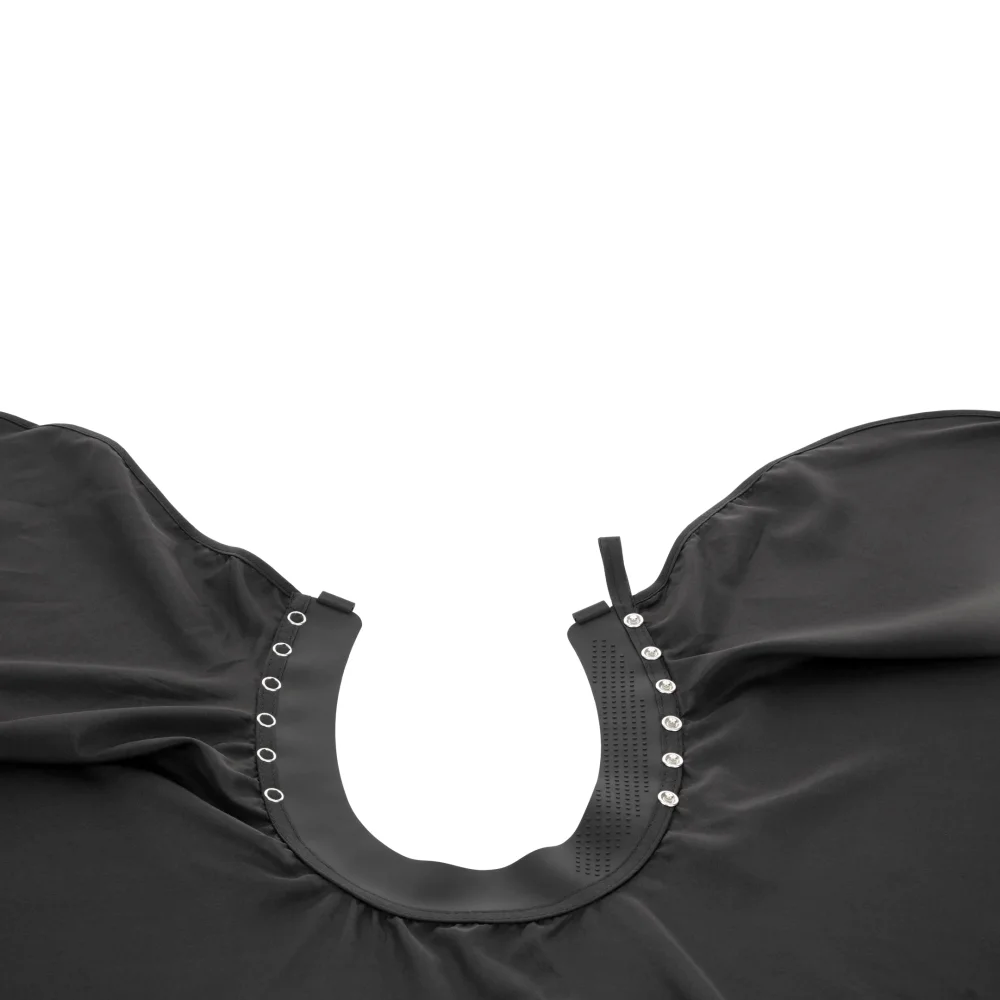 Gamma+ Zwarte Barber Cape met Siliconen Kraag