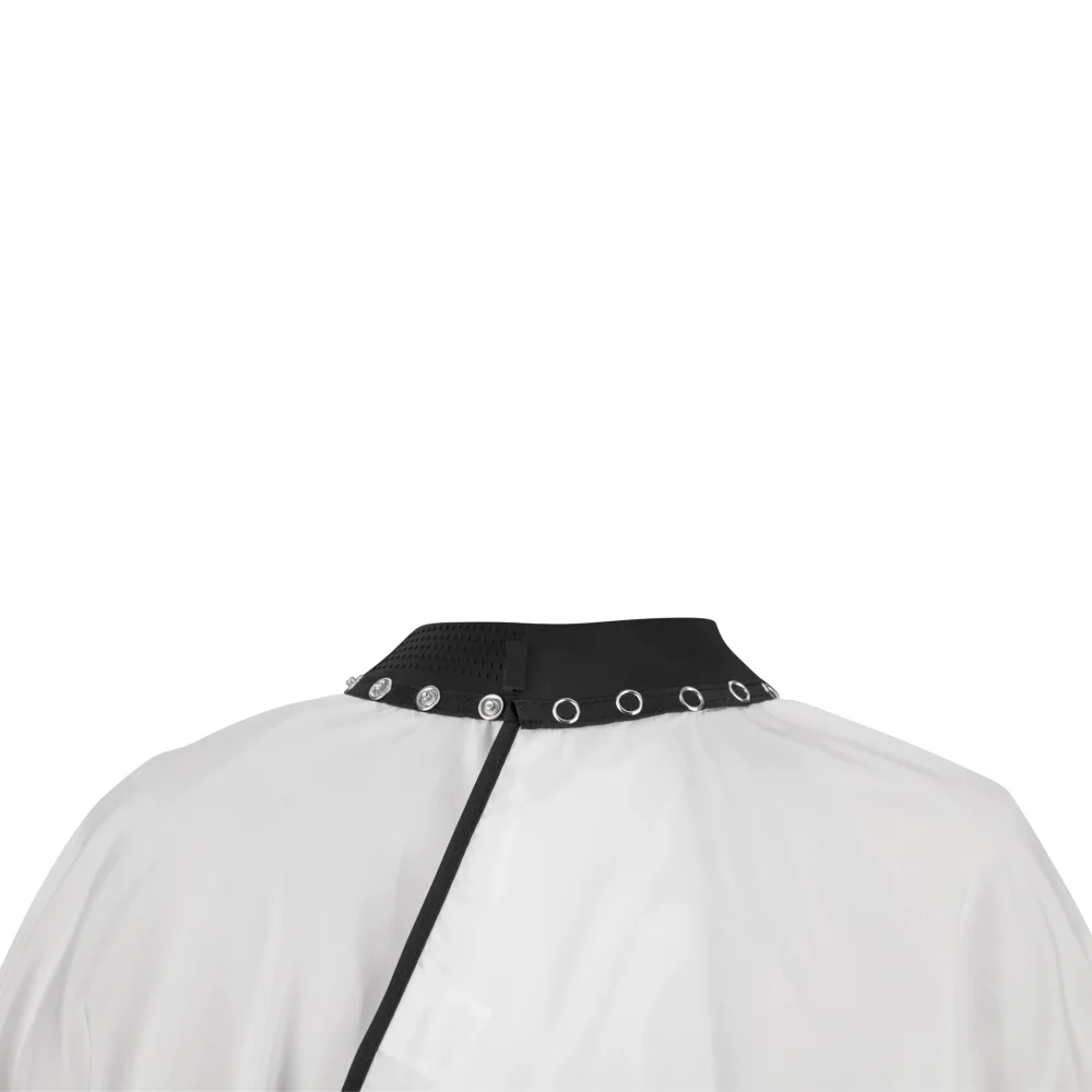 Gamma+ Witte Barber Cape met Siliconen Kraag
