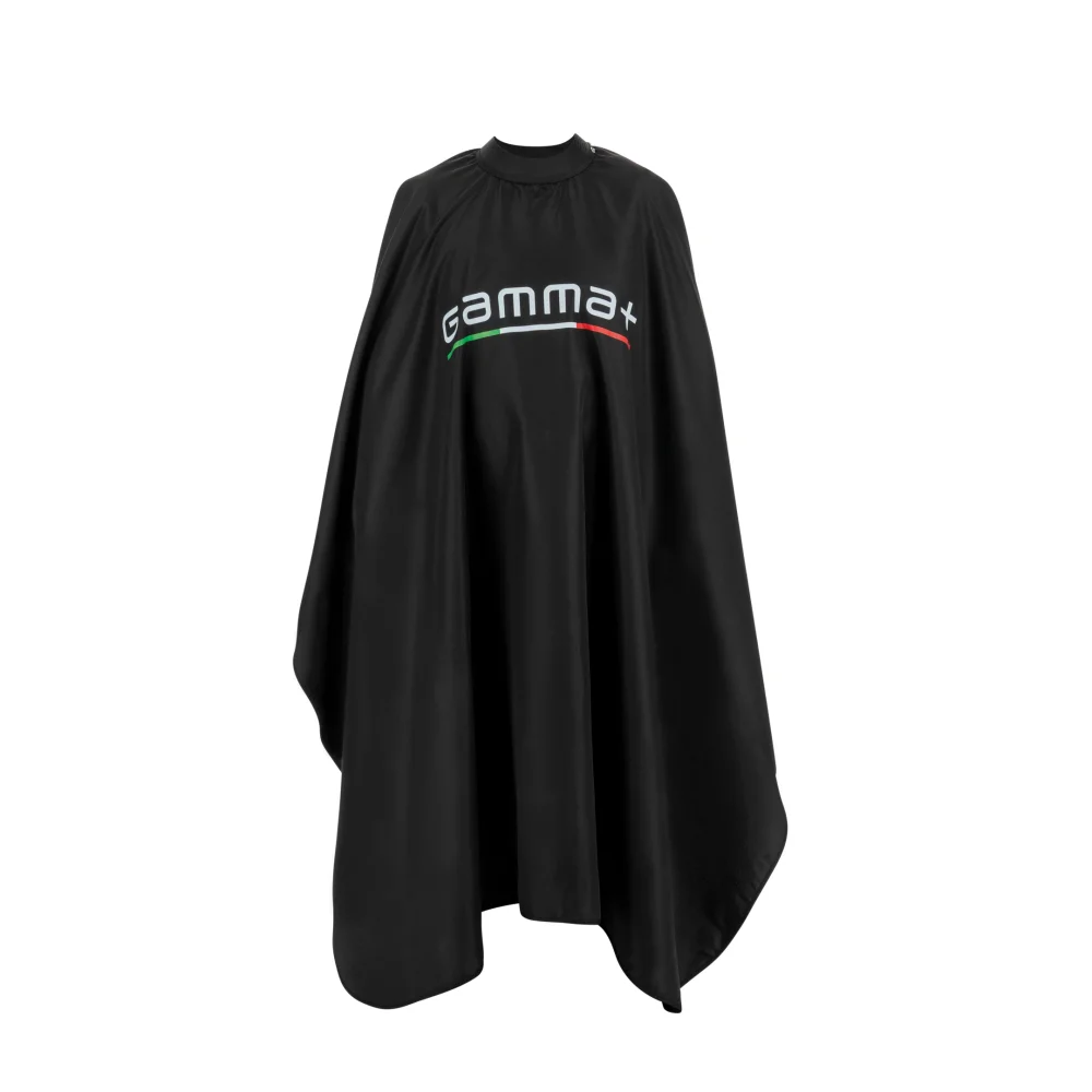 Gamma+ Zwarte Barber Cape met Siliconen Kraag