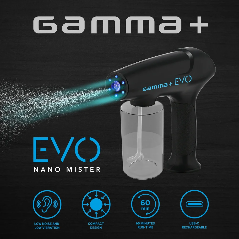 Gamma+ EVO Nano Mister Noir - Nano mister electronique sans fil, 340 ml, USB-C