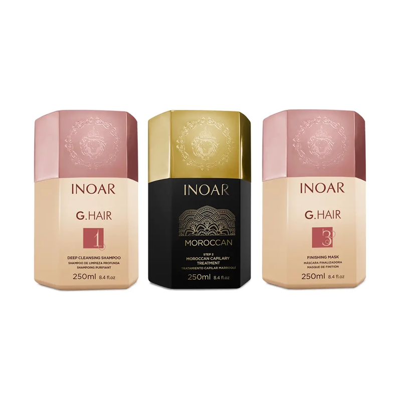 INOAR G.Hair Moroccan Keratine-Gladmaking Kit - 3x250ml