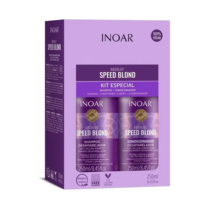 INOAR Absolut Speed Blond Shampoo & Conditioner Kit 2x250ml