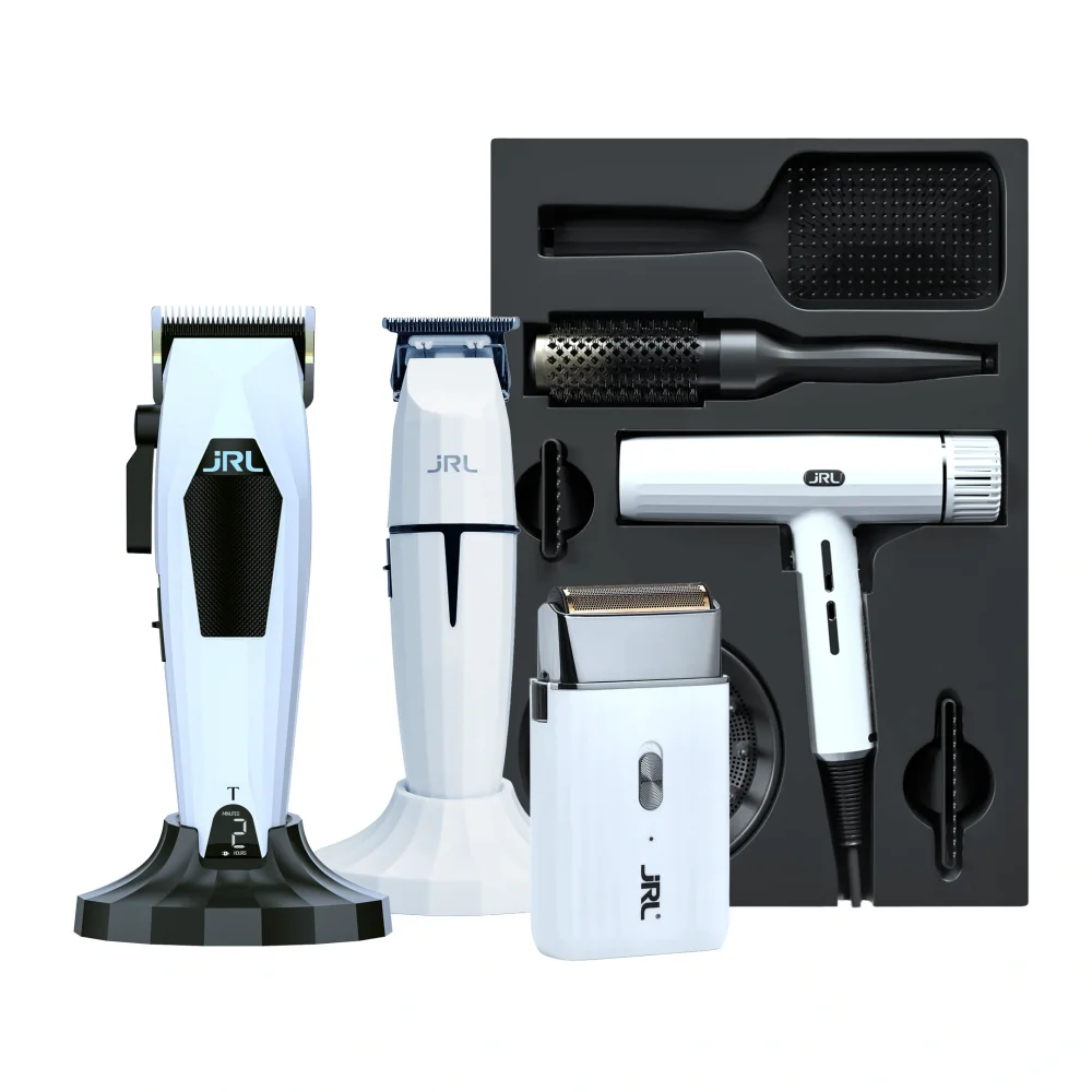 JRL 3000C x Onyx Barber Station Wit - Tondeuse, Trimmer, Scheerapparaat & Fohn