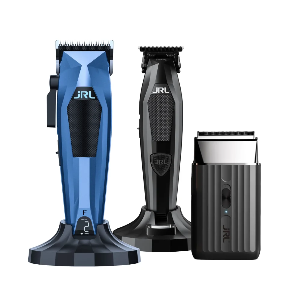 JRL 3000C x Diamante Trio-Set Blau & Schwarz - Kabelloser Haarschneider, Trimmer & Rasierer