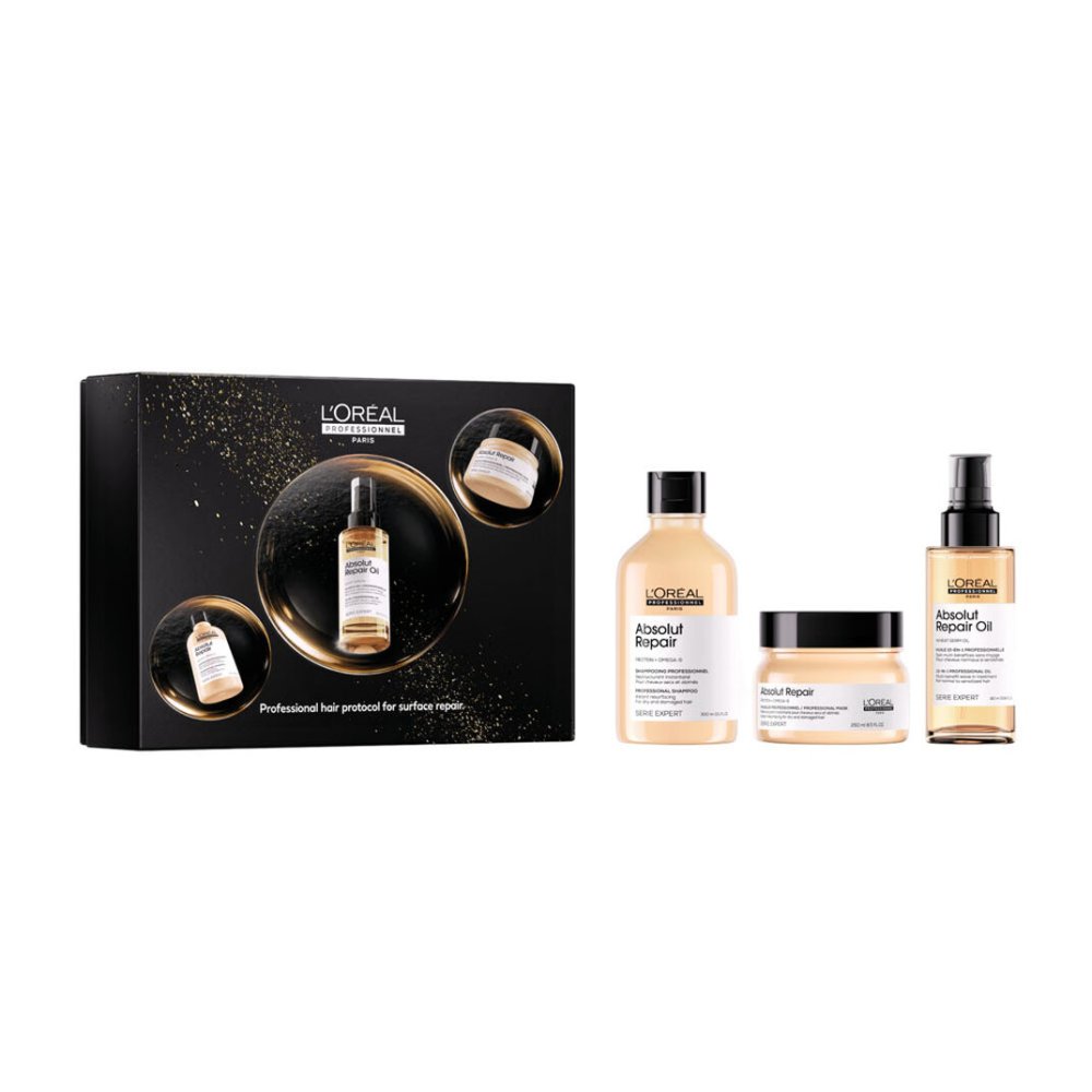 L'Oréal Professionnel Absolut Repair set Limited Edition - Shampoo 300ml + Masker 250ml + 10-in-1 Olie 90ml
