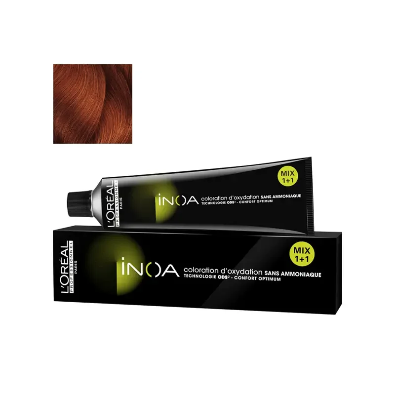 L'Oréal INOA Ammoniakfreie Haarfarbe 6.46 Dunkelkupfer Rot Blond 60ml