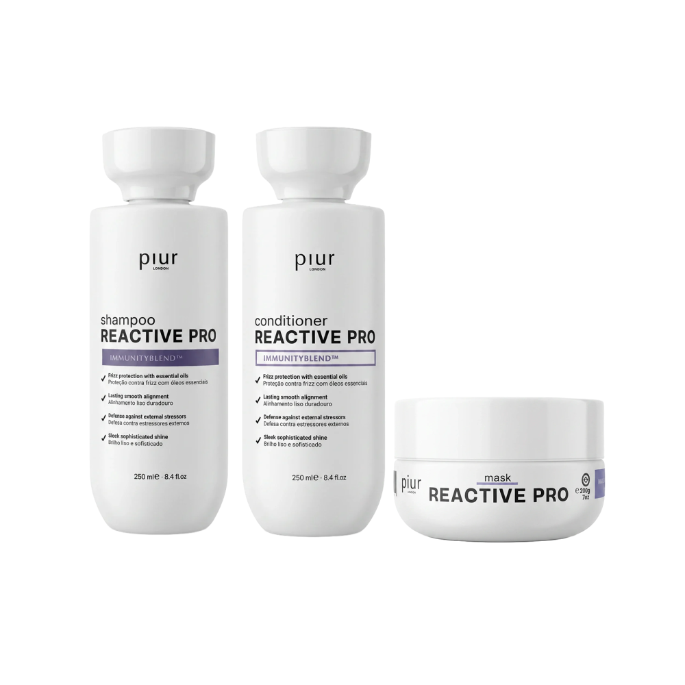Piur London Reactive Pro Home Care Protocole - Reactive Pro Shampoo 250ml + Reactive Pro Conditioner 250ml + Reactive Pro Mask 200g
