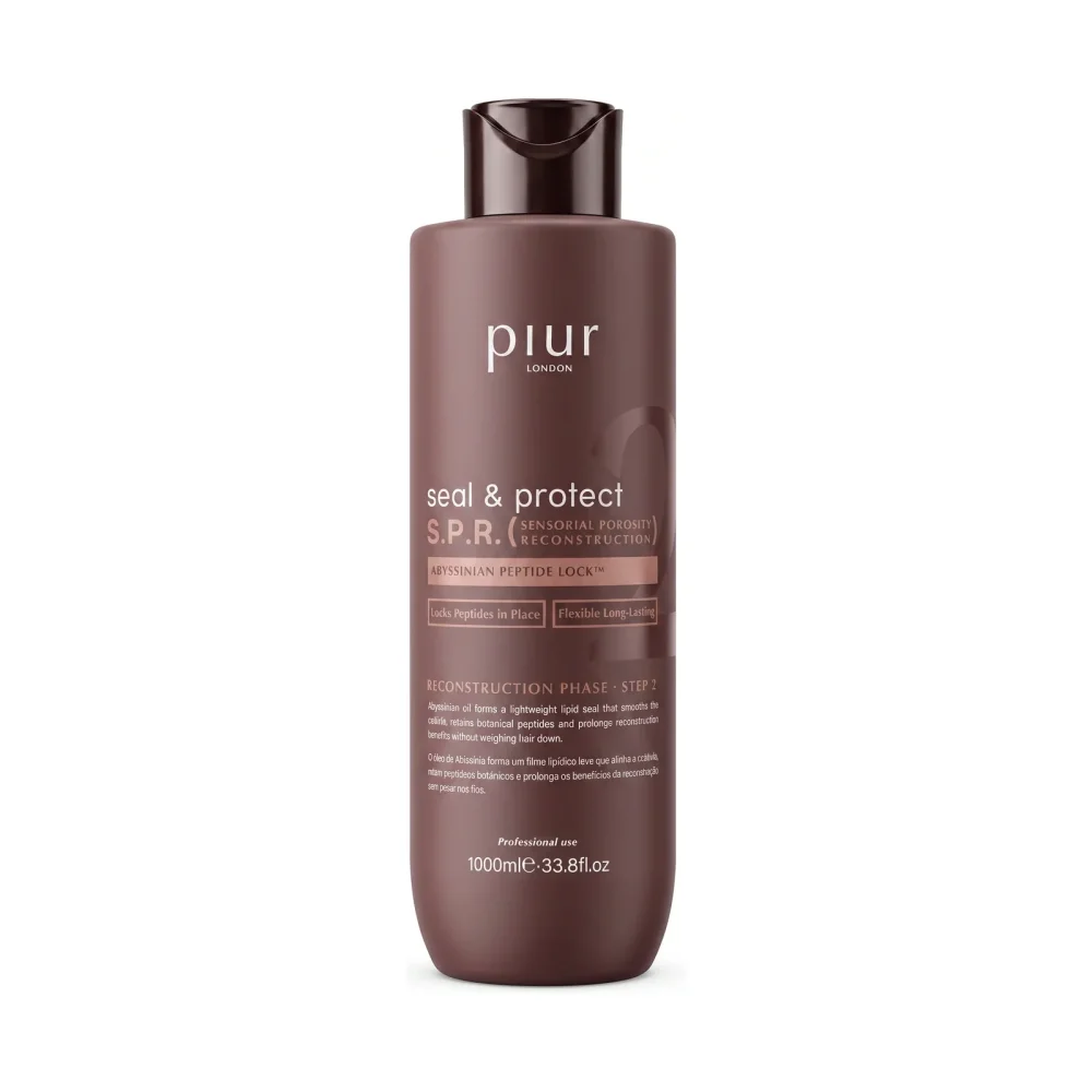 Piur London S.P.R. Seal & Protect 1000 ml - stap met Abessijnse olie die de S.P.R.-infusie vastzet