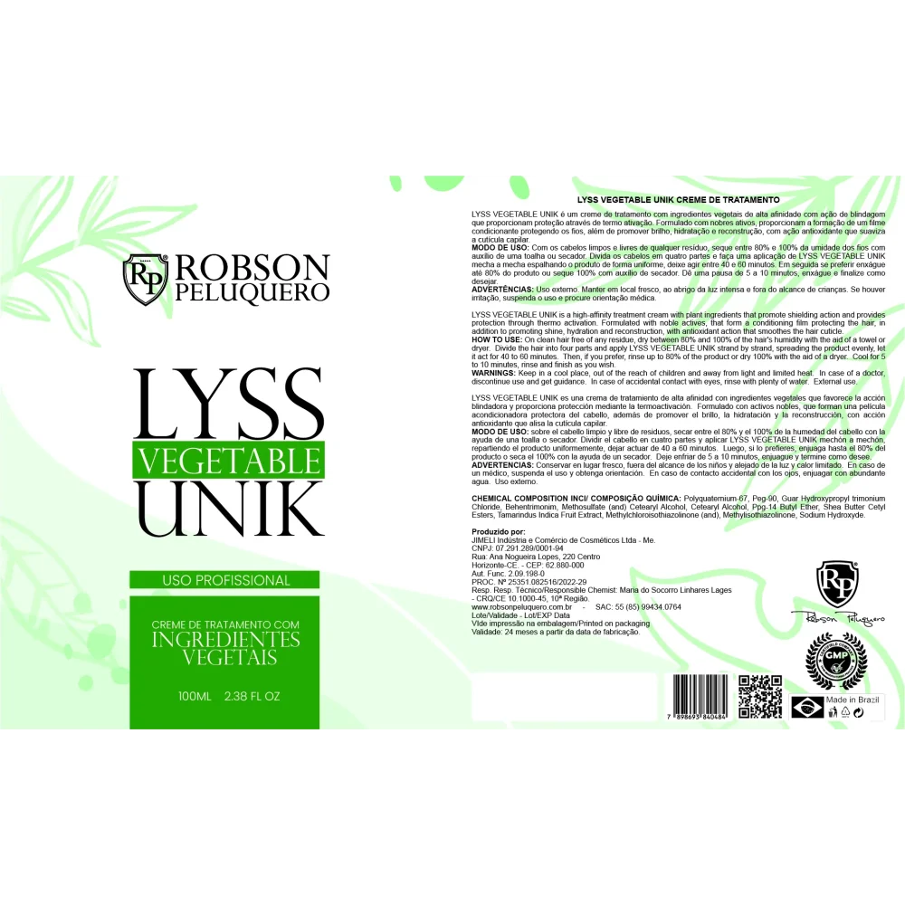 Robson Peluquero Lyss Vegetable Unik Proteïne Behandeling 1000ml