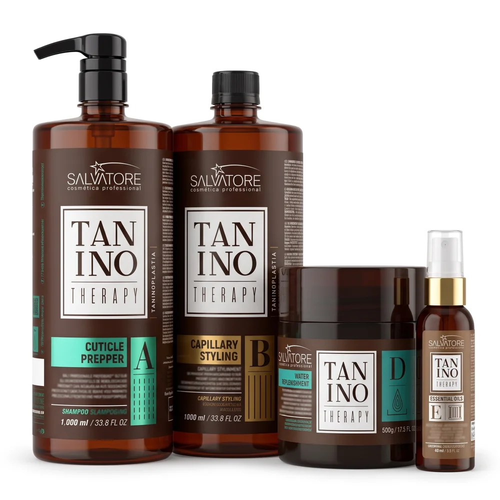 Kit lissage au tanin complet sans formol ABDE 2560 ml - Salvatore Tanino Therapy