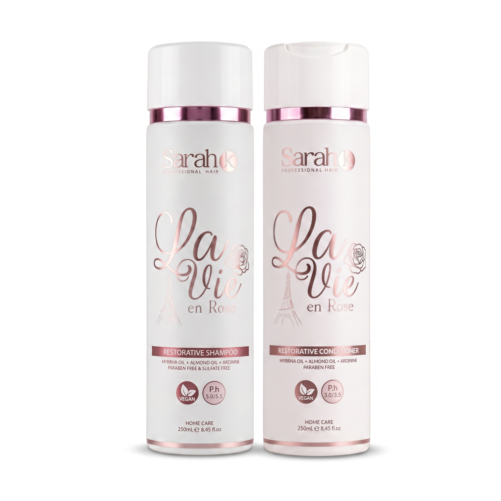 Sarah K Professional Hair La Vie en Rose Herstellende Shampoo & Conditioner Duo - Sulfaatvrij & Parabenenvrij - 2x250ml