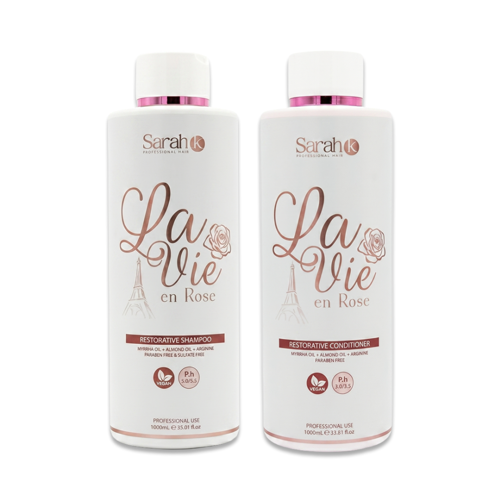 Sarah K Professional Hair La Vie en Rose Herstellende Shampoo & Conditioner Duo - Sulfaatvrij & Parabenenvrij - 2x1000ml