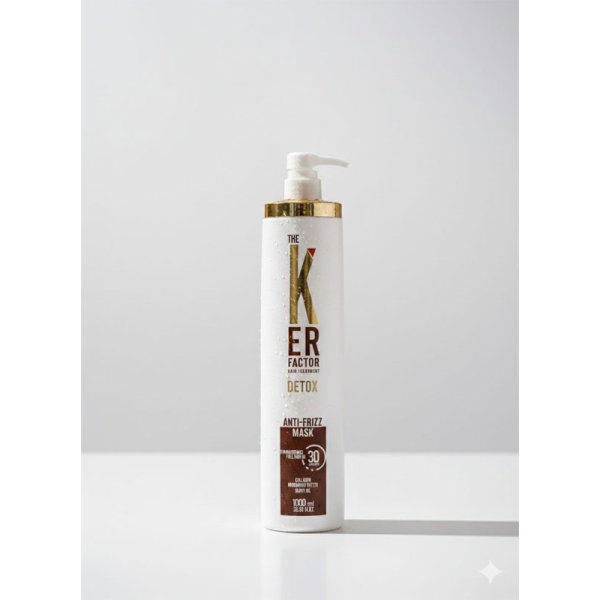 The Ker Factor Detox Anti-Frizz Masker - Keratine Haarbehandeling – 1000ml