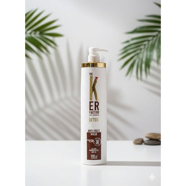 The Ker Factor Detox Anti-Frizz Masker - Keratine Haarbehandeling – 1000ml