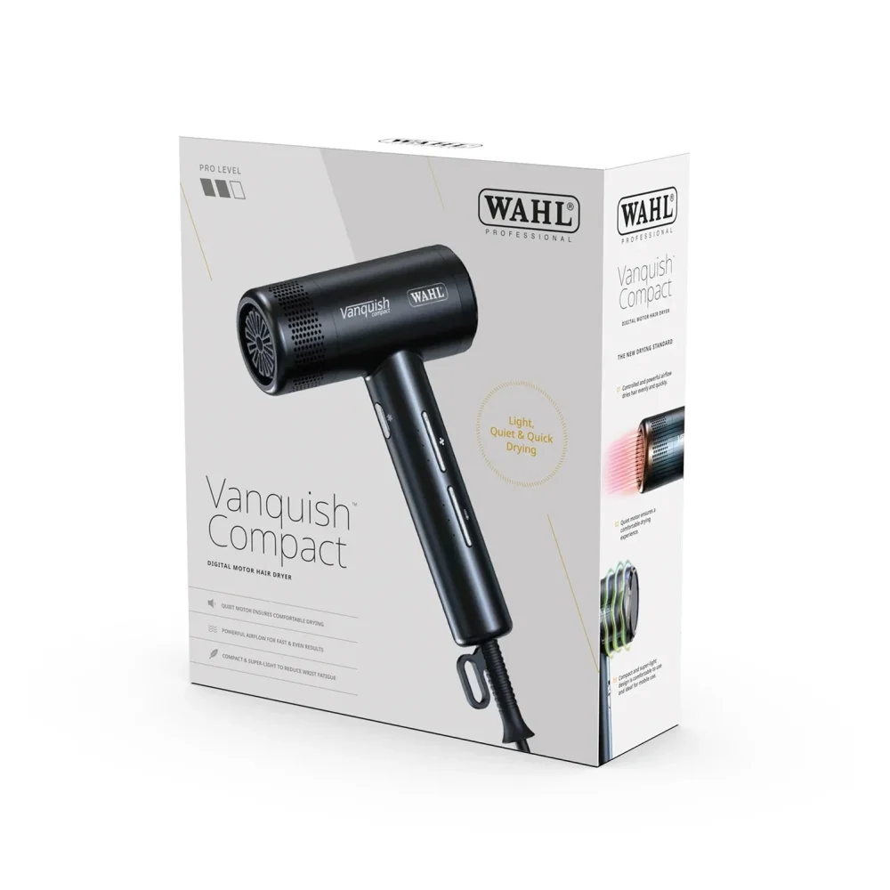Wahl Vanquish Compact Fohn Zwart – Professionele Digitale Haardroger