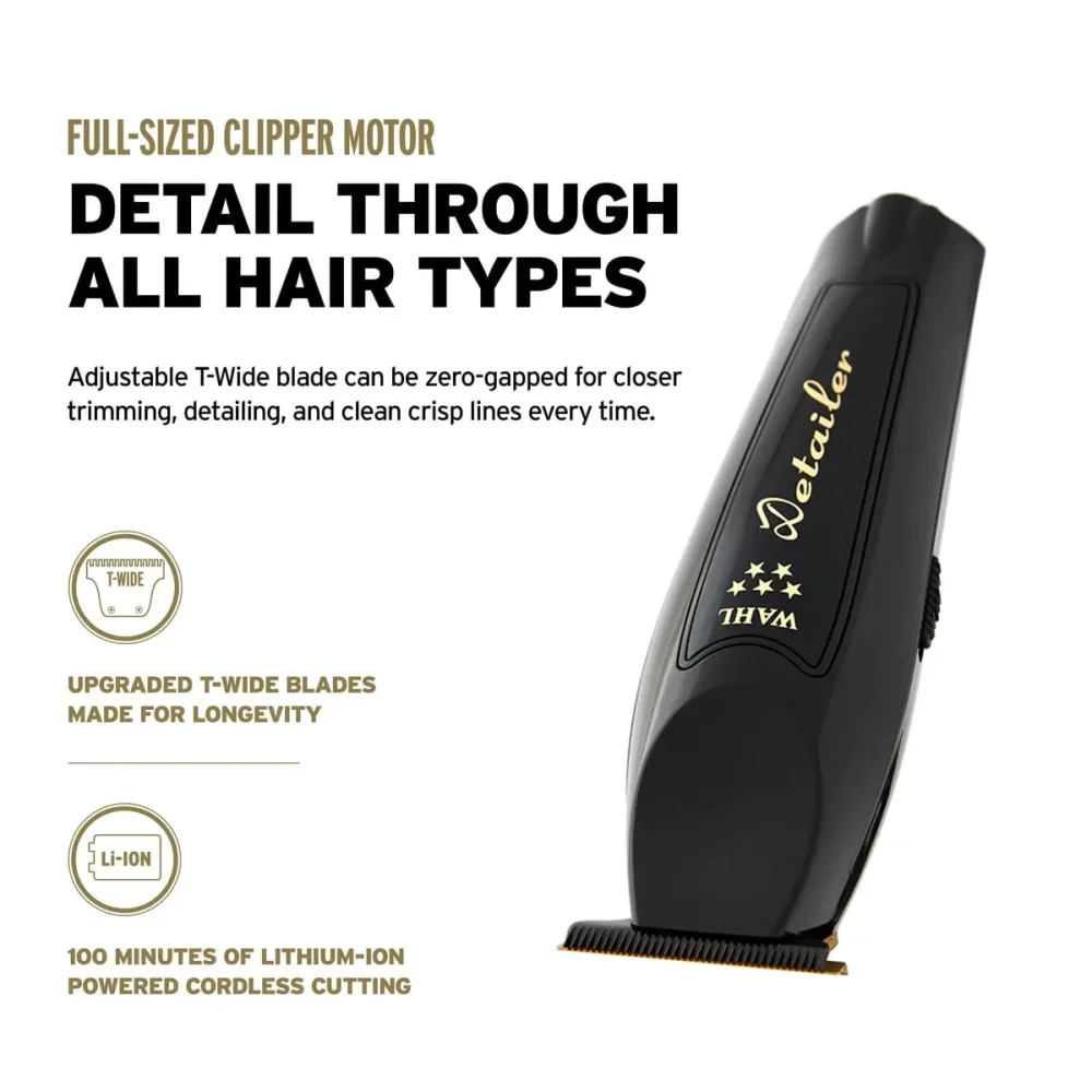 Wahl 5-Star Barber Combo Draadloos - Magic Clip + Detailer Li met gouden titanium- en DLC-messen