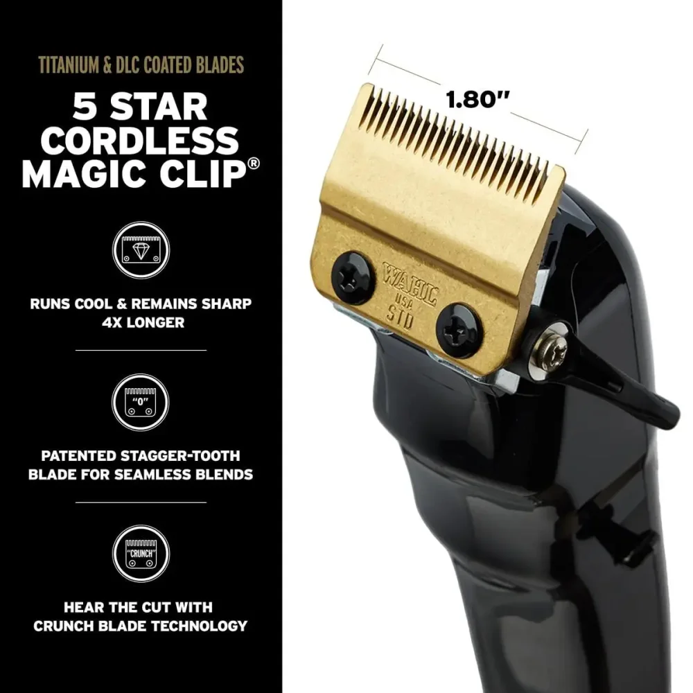Wahl 5-Star Barber Combo Draadloos - Magic Clip + Detailer Li met gouden titanium- en DLC-messen