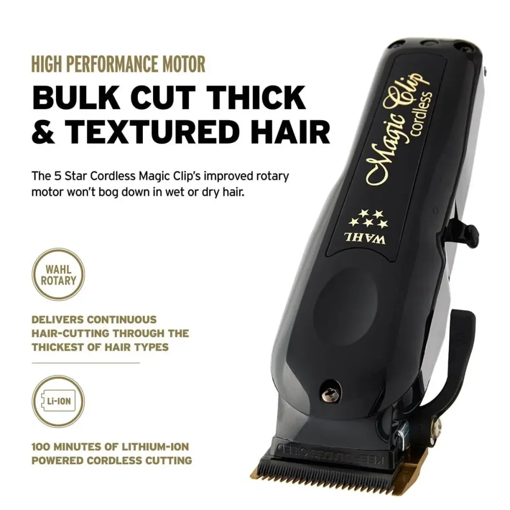 Wahl 5-Star Barber Combo Draadloos - Magic Clip + Detailer Li met gouden titanium- en DLC-messen