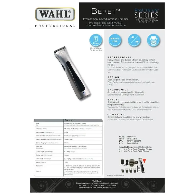 Wahl Beret Trimmer Chroom