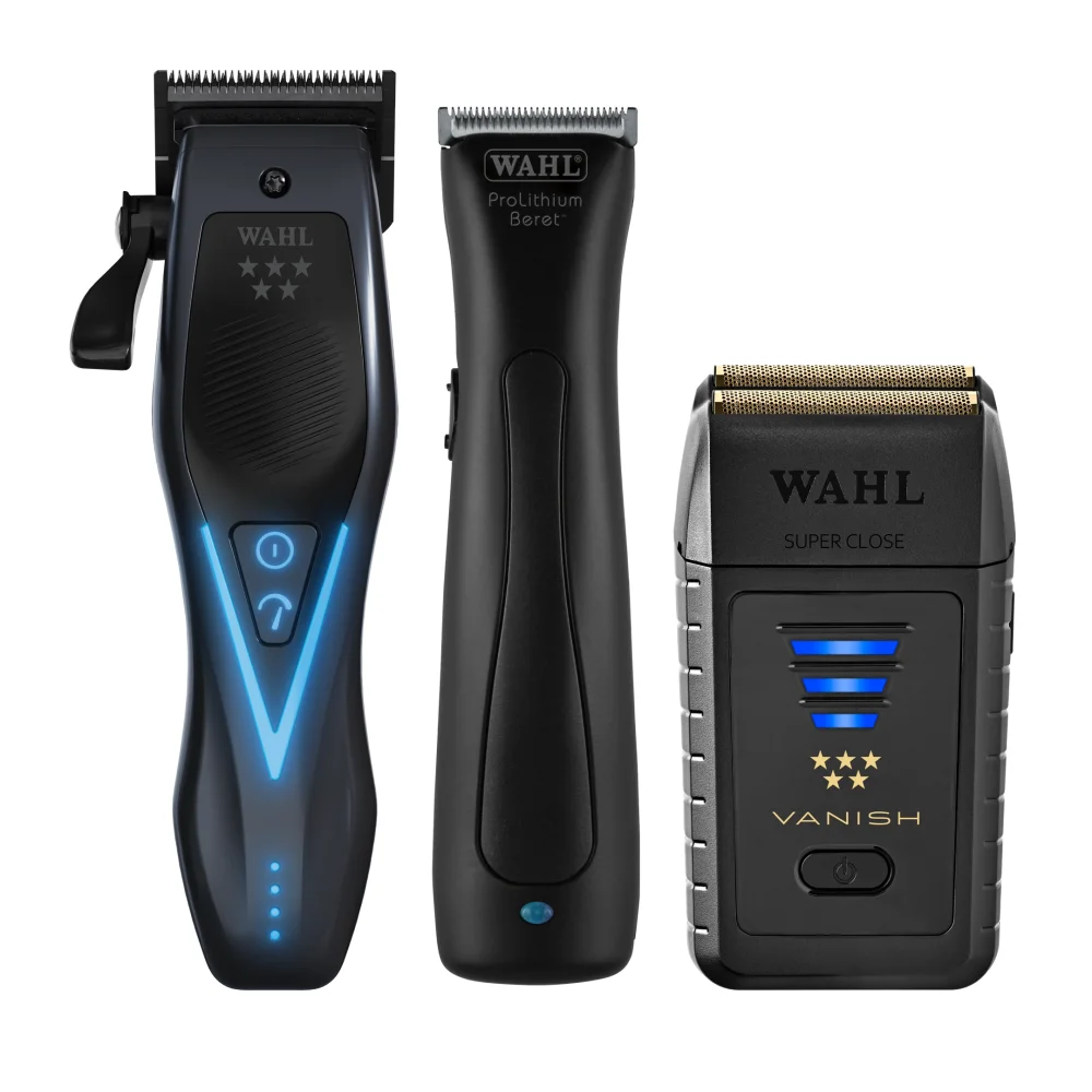 Wahl Coffret Vapor Switch Tondeuse + Hi-Viz Tondeuse de finition + Vanish Rasoir - trois machines, trois passages