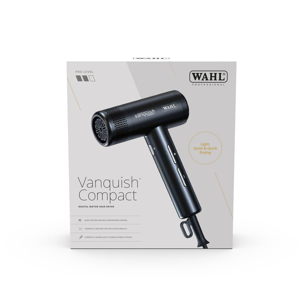 Wahl Vanquish Compact - föhn met digitale motor, 290 g, 101.000 RPM, twee magnetische opzetstukken