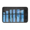 Gamma+ Set de peignes barbier bleu clair - 6 peignes professionnels avec housse de rangement
