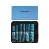 Gamma+ Set de peignes barbier bleu clair - 6 peignes professionnels avec housse de rangement