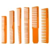 Gamma+ Set de peignes barbier orange - 6 peignes professionnels avec housse de rangement