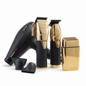 BaBylissPRO Boost+ Gold Barber Station - Tondeuse, Trimmer, Scheerapparaat & Föhn