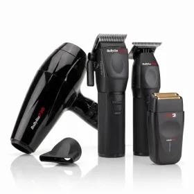 BaBylissPRO FreshFX Zwarte Draadloze Barber Station - Tondeuse, Trimmer, Scheerapparaat & Föhn