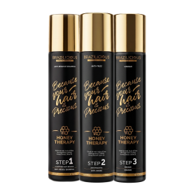 Brazilicious Honey Therapy Keratine Behandeling Kit 3x1000ml