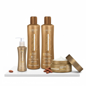 Cadiveu Brasil Cacau Home Care Kit - Sulfaatvrije Shampoo, Conditioner, Masker en Primer - 910ml