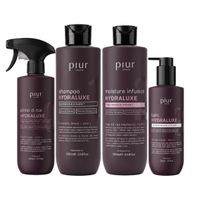 Piur London Hydraluxe Protocol - Prime D-Tox 500ml + Hydraluxe Shampoo 1000ml + Moisture Infusion 1000ml + Hydraluxe Balm 300g