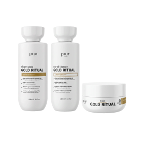 Piur London Gold Ritual Protocole - Gold Ritual Shampoo 250ml + Gold Ritual Conditioner 250ml + Gold Ritual Mask 200g