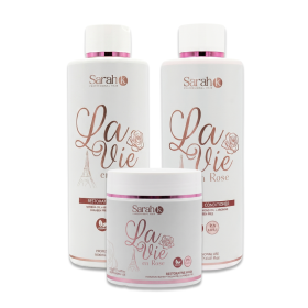 Sarah K Professional Hair La Vie en Rose Herstellende Shampoo, Conditioner & Masker Kit - Sulfaatvrij & Parabenenvrij - 2x1000ml + 500g