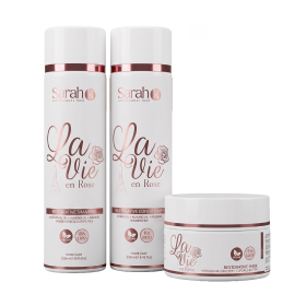 Sarah K Professional Hair La Vie en Rose Herstellende Home Care Trio Kit - Sulfaatvrij & Parabenenvrij - 750ml