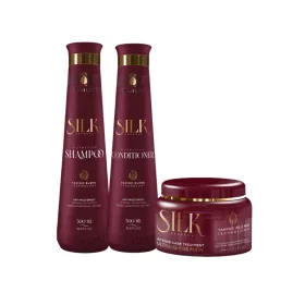 Vitta Gold Silk Express Tanino Coffret Soin Maison Shampooing + Apres-Shampooing + Masque – 3x500 ml