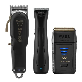 Wahl Set Vapor CE Haarschneider + Hi-Viz Trimmer + Vanish Rasierer - vom Volumen bis zum letzten Durchgang